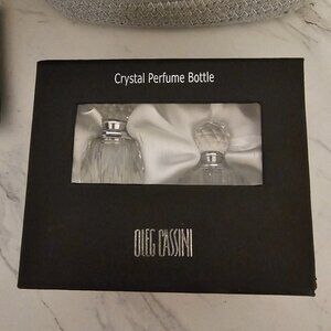 Oleg Cassini Crystal Perfume Bottles Set of 2 in Original Box